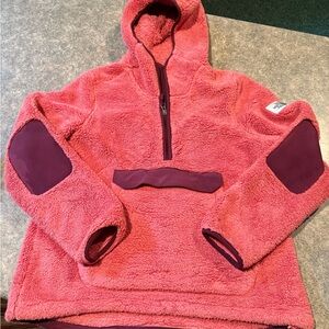 The North Face Women's Pink and Purple Fleece Hoodie